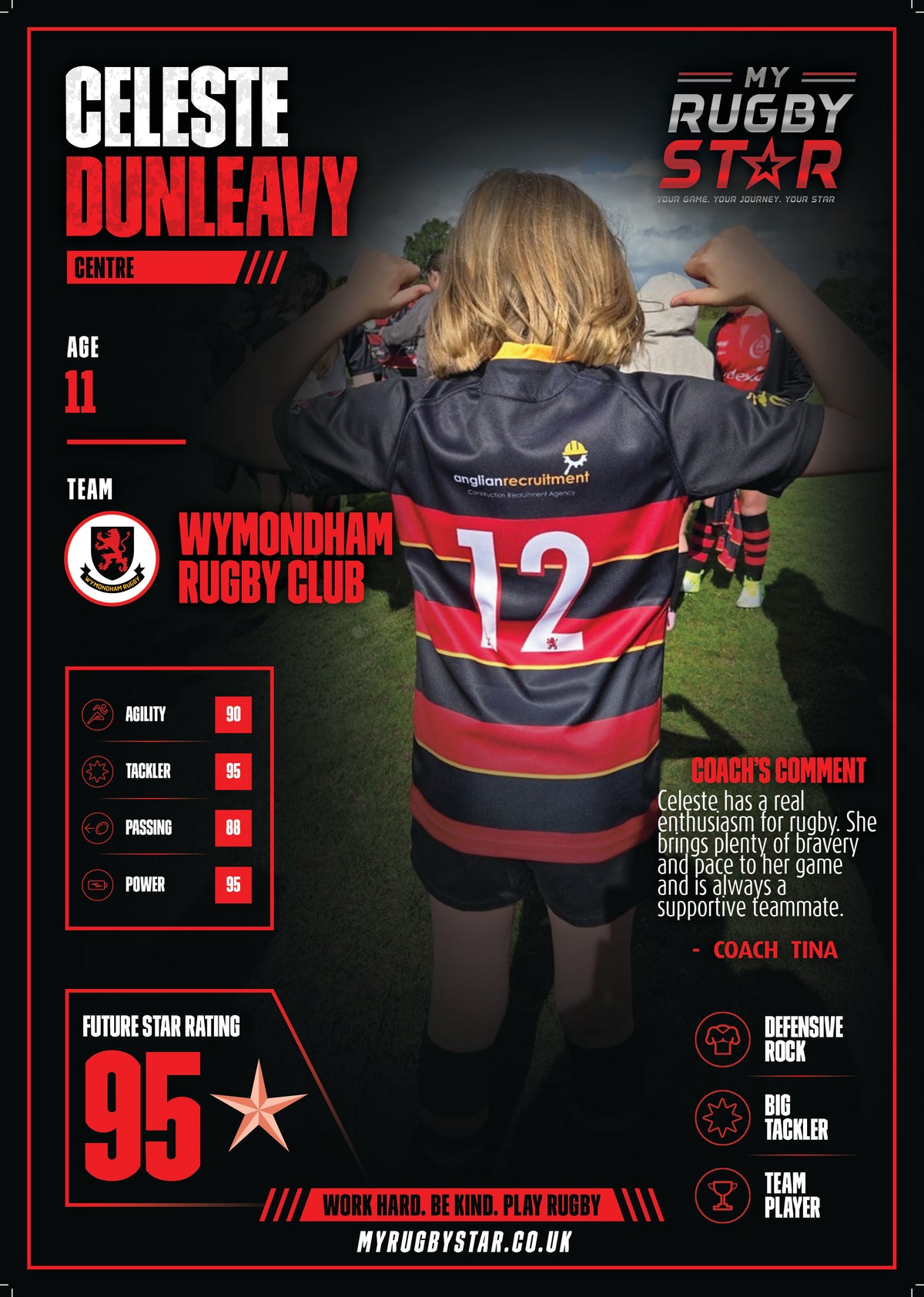 My Rugby Star – Personalised Digital Rugby Card